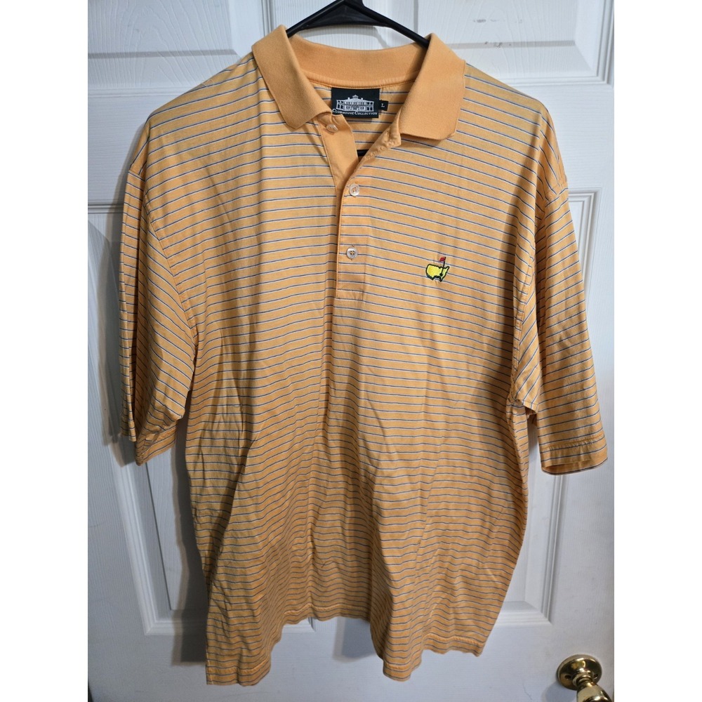 Masters Clubhouse Collection Golf Polo Shirt Made In Italy Large Classic Orange